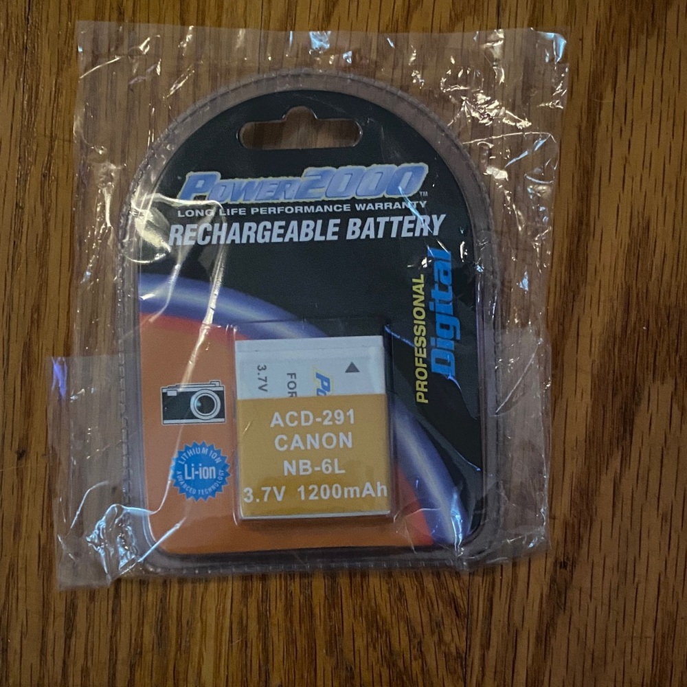 Power 2000 Rechargeable Digital Battery - ACD-291 Canon NB-6L 3.7V 1200mAh NWT